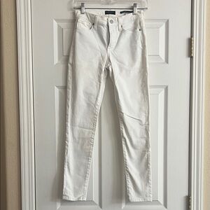Banana Republic Cream Mid-Rise Skinny Jeans